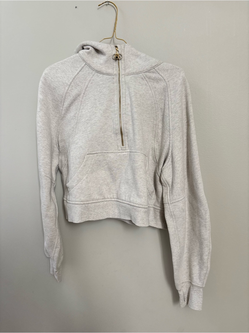Lululemon Light Gray Half-Zip Women's Pullover Hoodie—Size tag removed